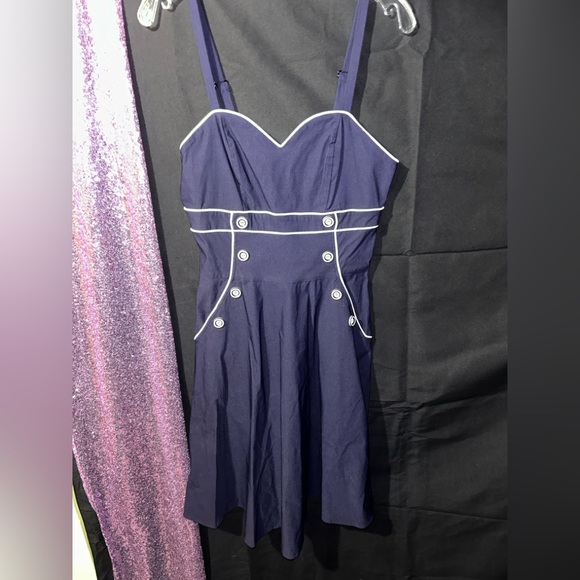 Voodoo Vixen Claudia Nautical Flare Dress - Picture 3 of 5